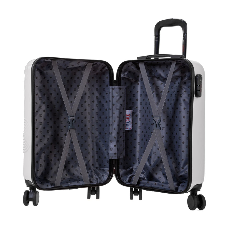 Set de 3 valises Rafale GPS Ivoire, valise M ouverte, intérieur