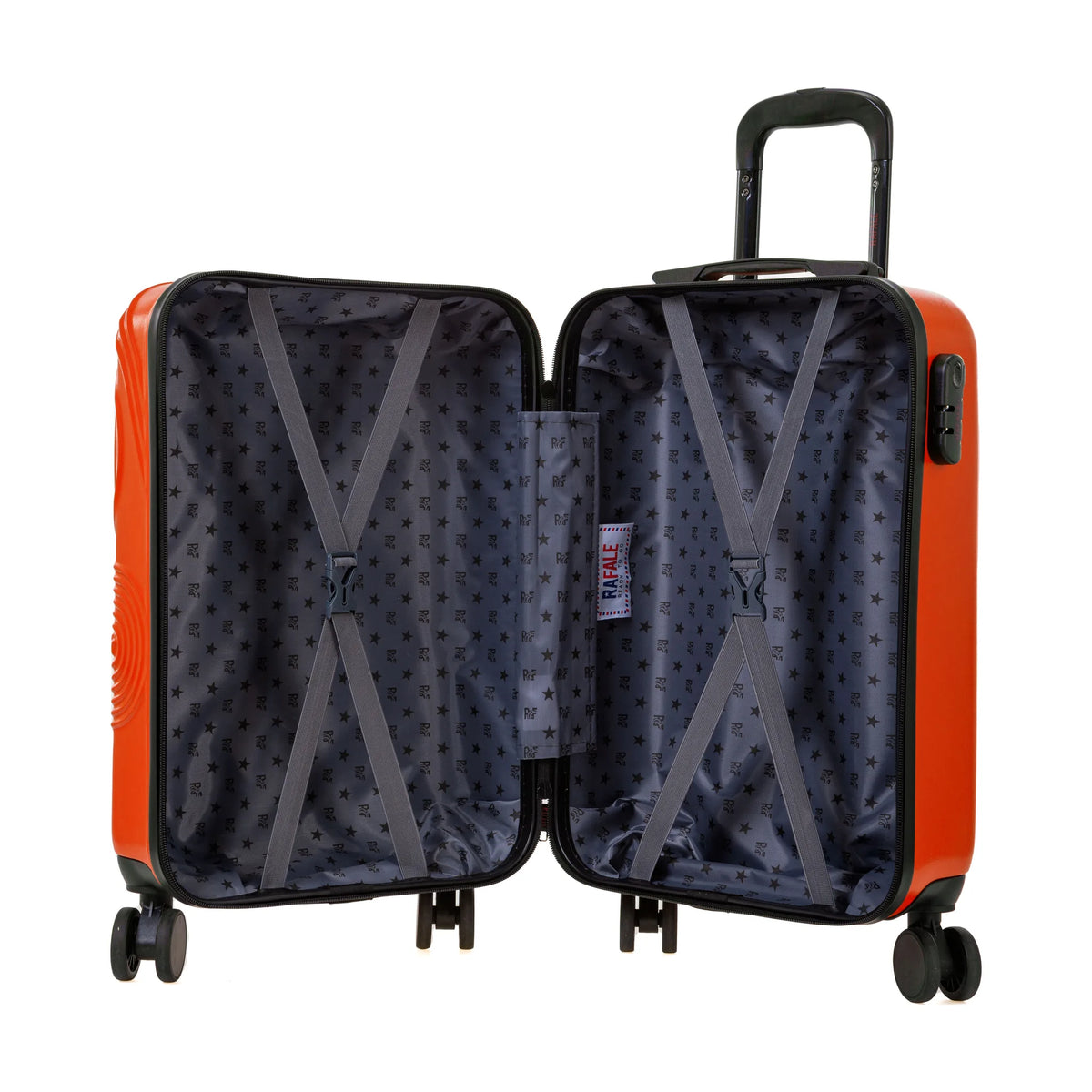 Set de 3 valises Rafale GPS Orange, valise M ouverte, intérieur