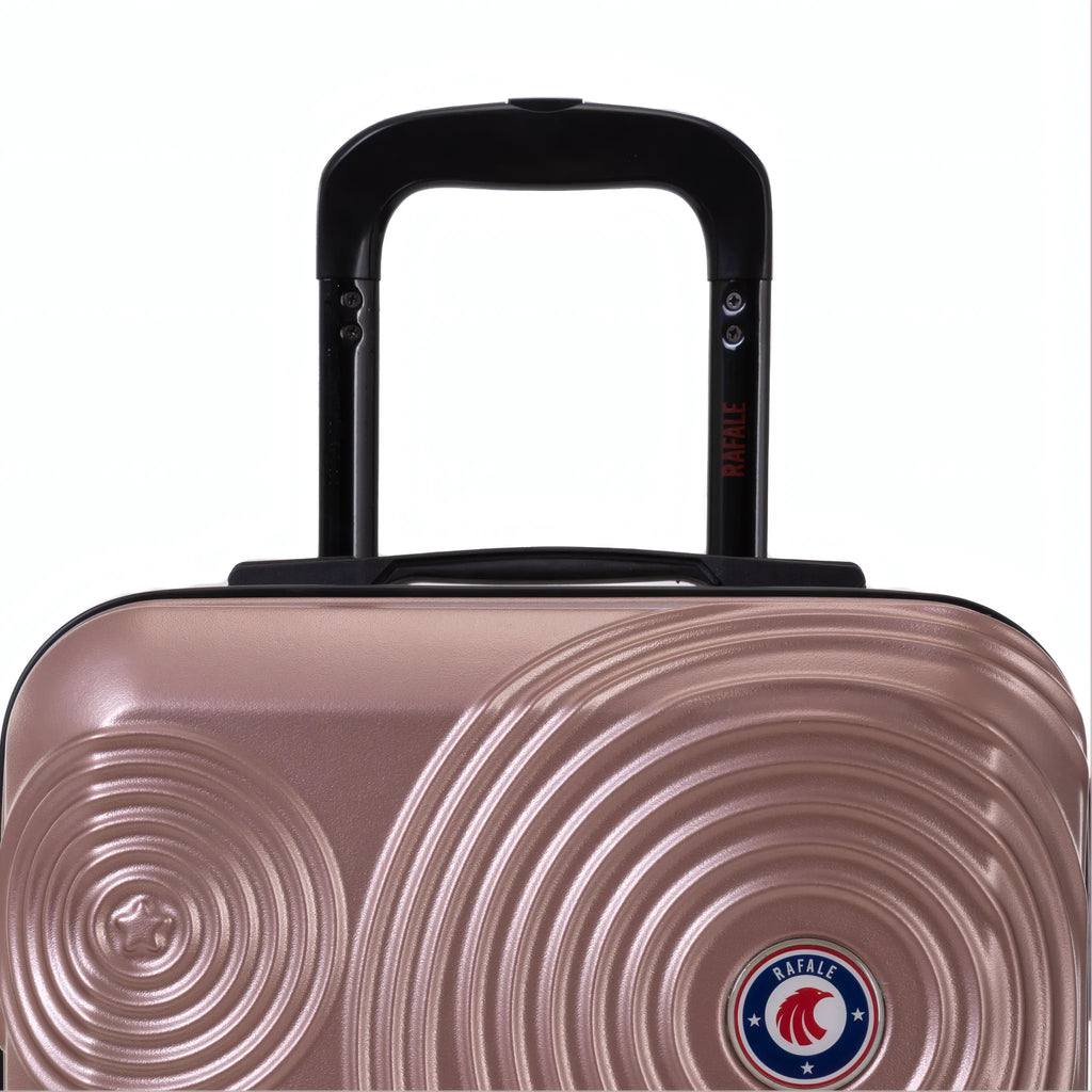 Set de 3 valises Rafale GPS Rose doré, détail poignée télescopique