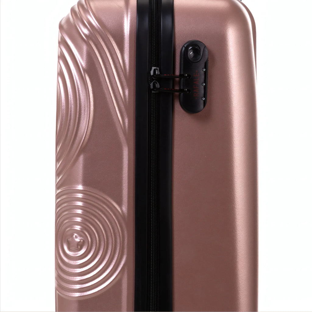 Set de 3 valises Rafale GPS Rose doré, détail cadenas à combinaison