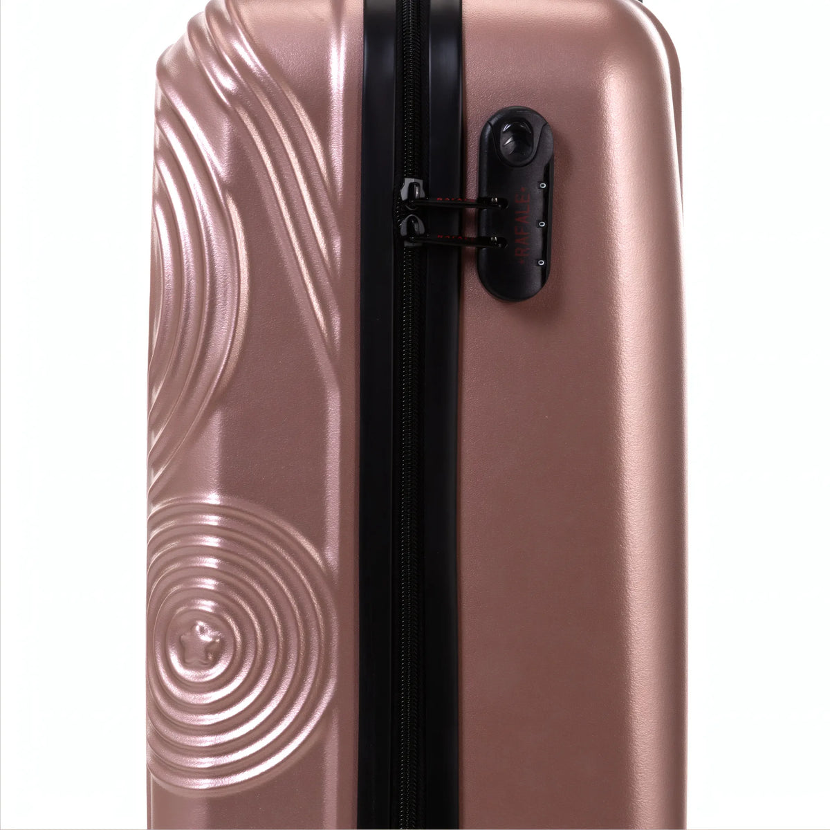 Set de 3 valises Rafale GPS Rose doré, détail cadenas à combinaison