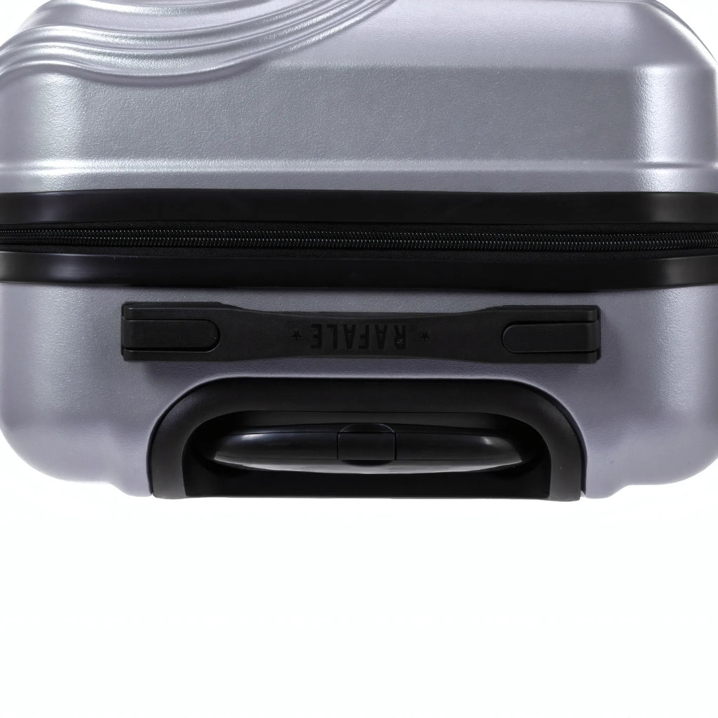 Rafale GPS 3-piece luggage set, Silver, side handle and underside detail