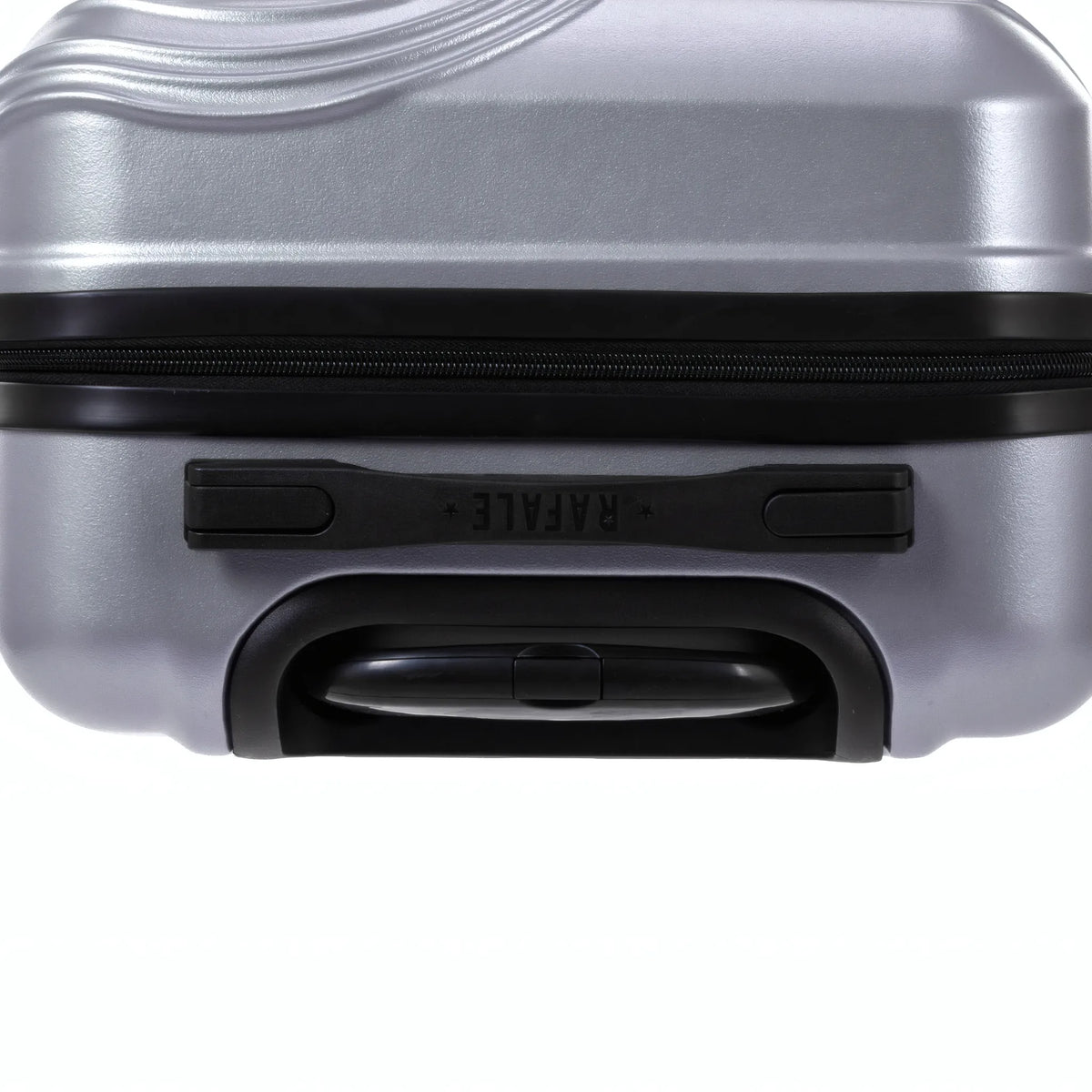 Rafale GPS 3-piece luggage set, Silver, side handle and underside detail