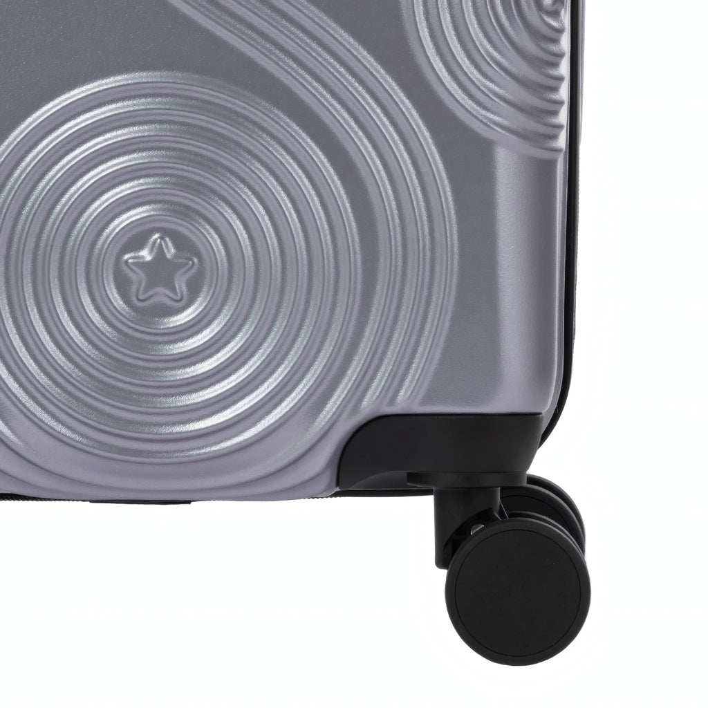 Set de 3 valises Rafale GPS Argent, détail roue double