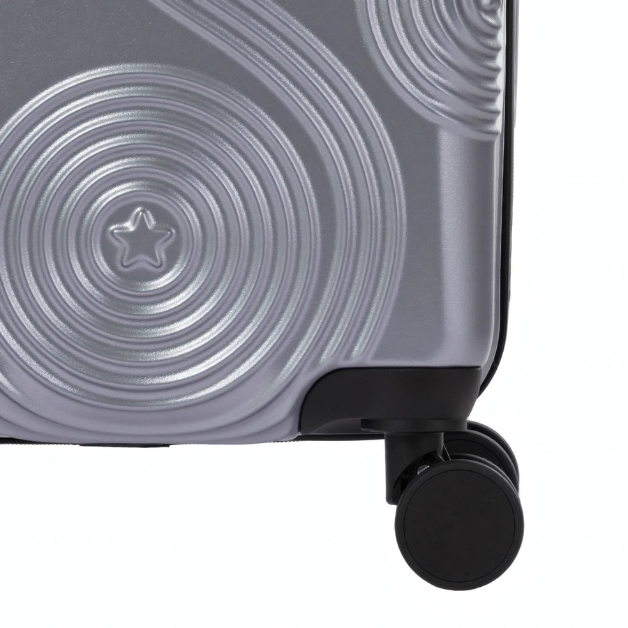 Set de 3 valises Rafale GPS Argent, détail roue double