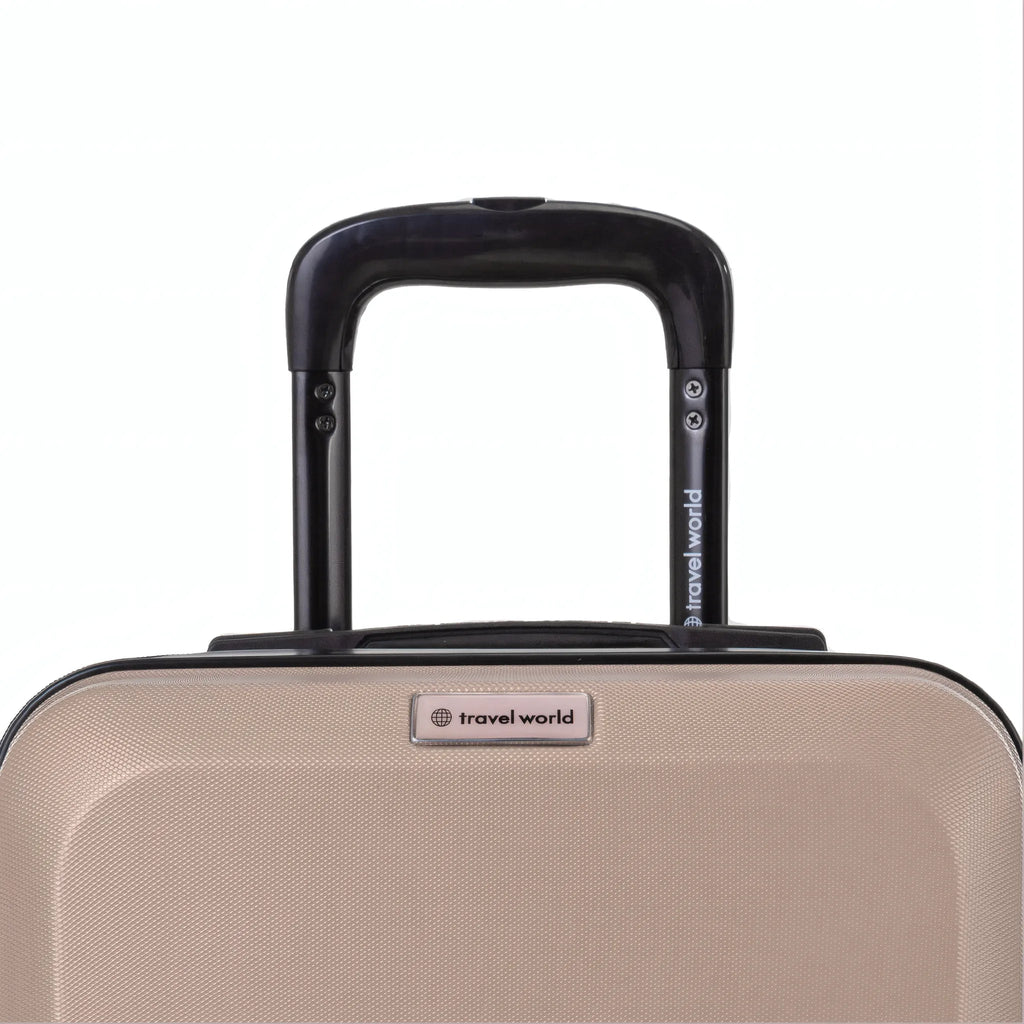 Set de 2 valises Travel World ACA Champagne, détail poignée télescopique