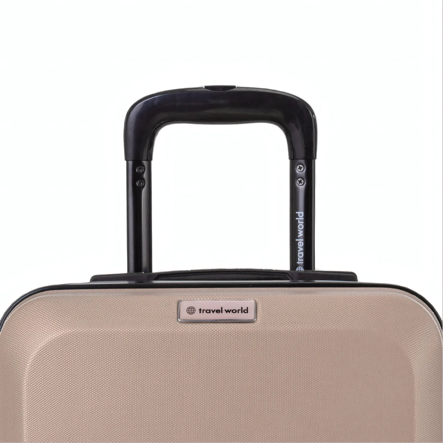 Set de 2 valises Travel World ACA Champagne, détail poignée télescopique