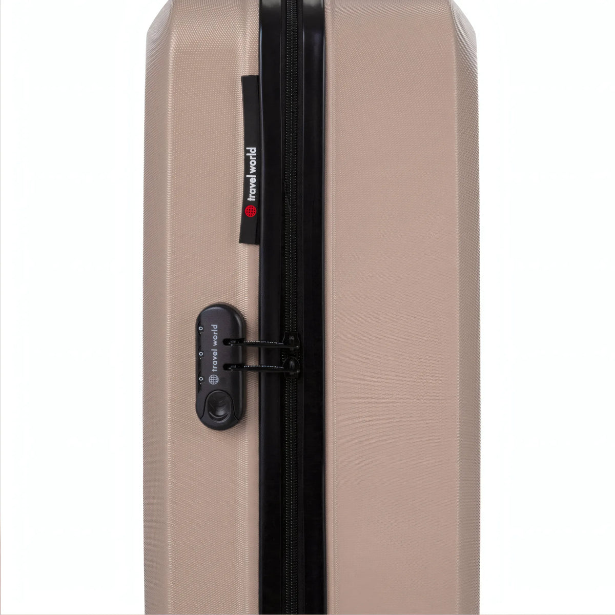 Set de 2 valises Travel World ACA Champagne, détail cadenas à combinaison