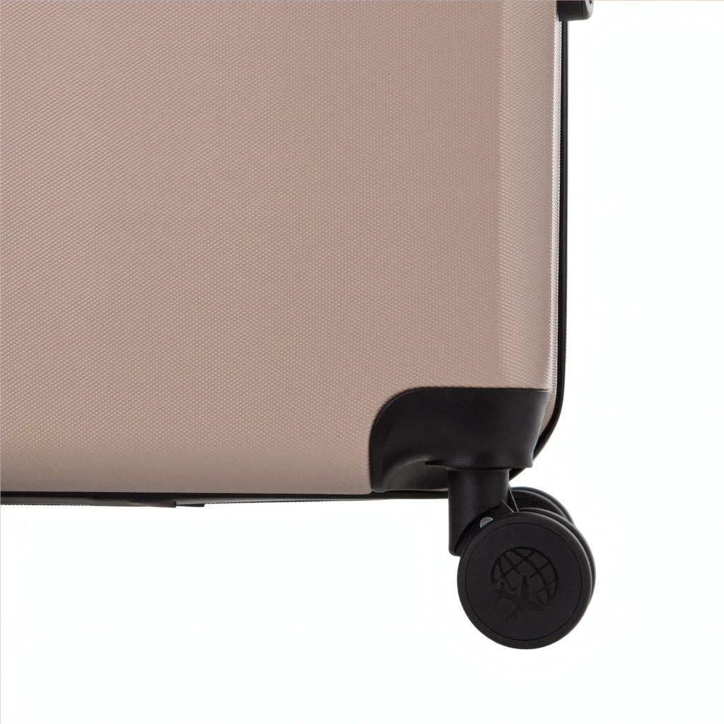Set de 2 valises Travel World ACA Champagne, détail roue double