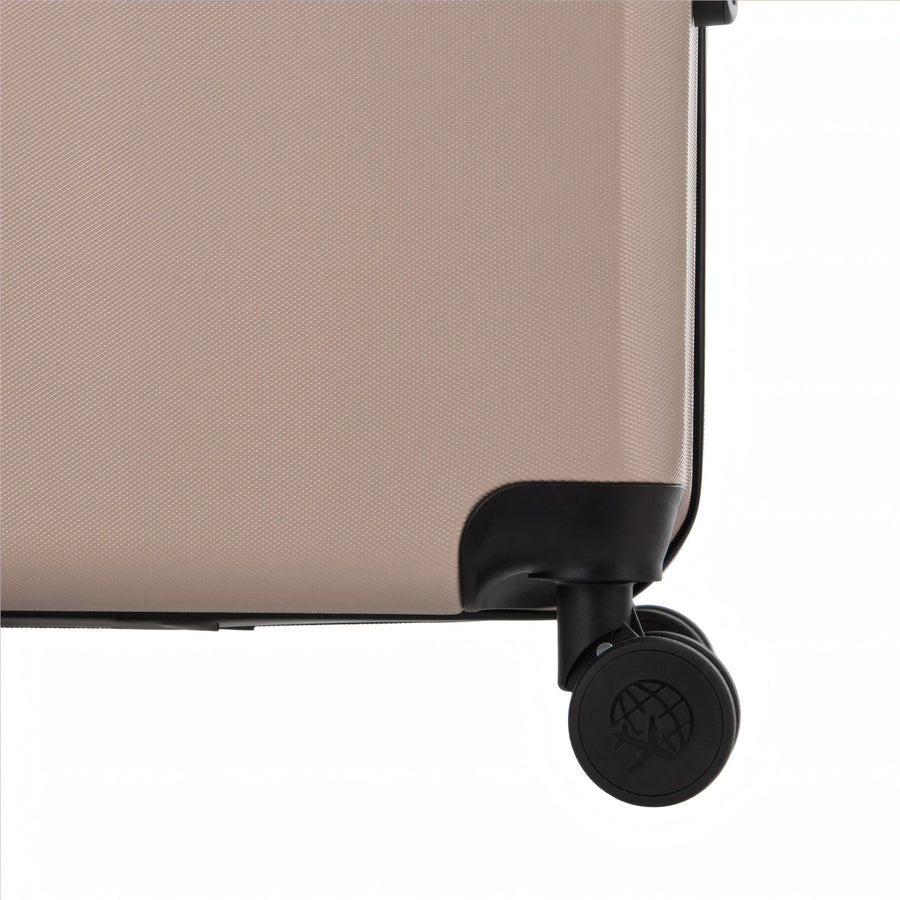 Set de 2 valises Travel World ACA Champagne, détail roue double