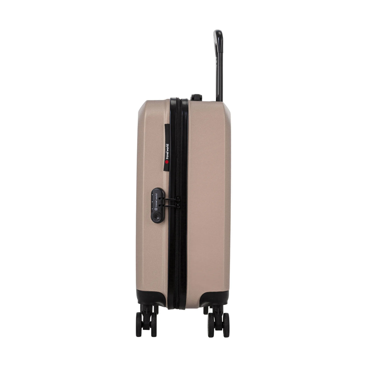 Set de 2 valises Travel World ACA Champagne, valise cabine S de côté