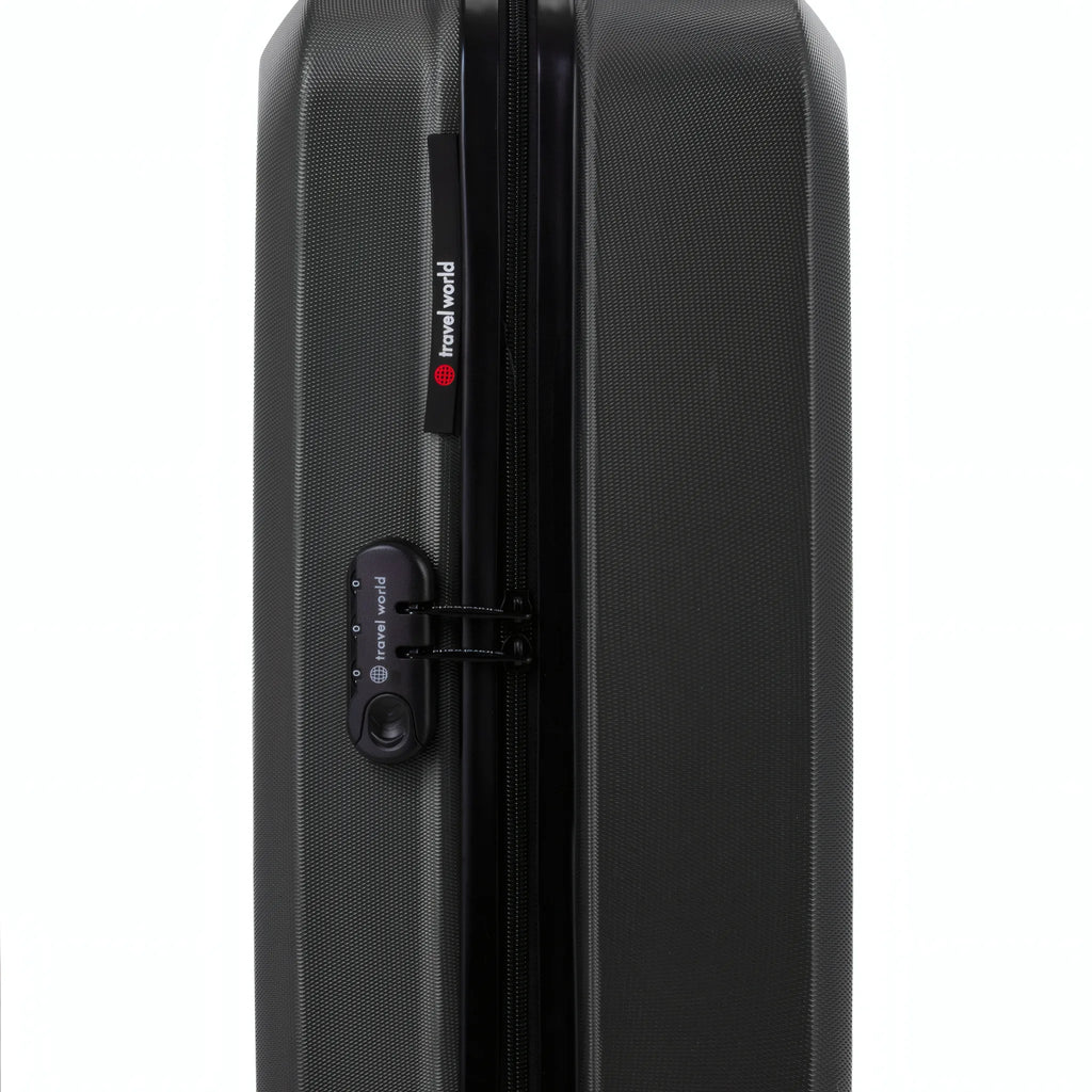 Set de 2 valises Travel World ACA Gris foncé, détail cadenas à combinaison