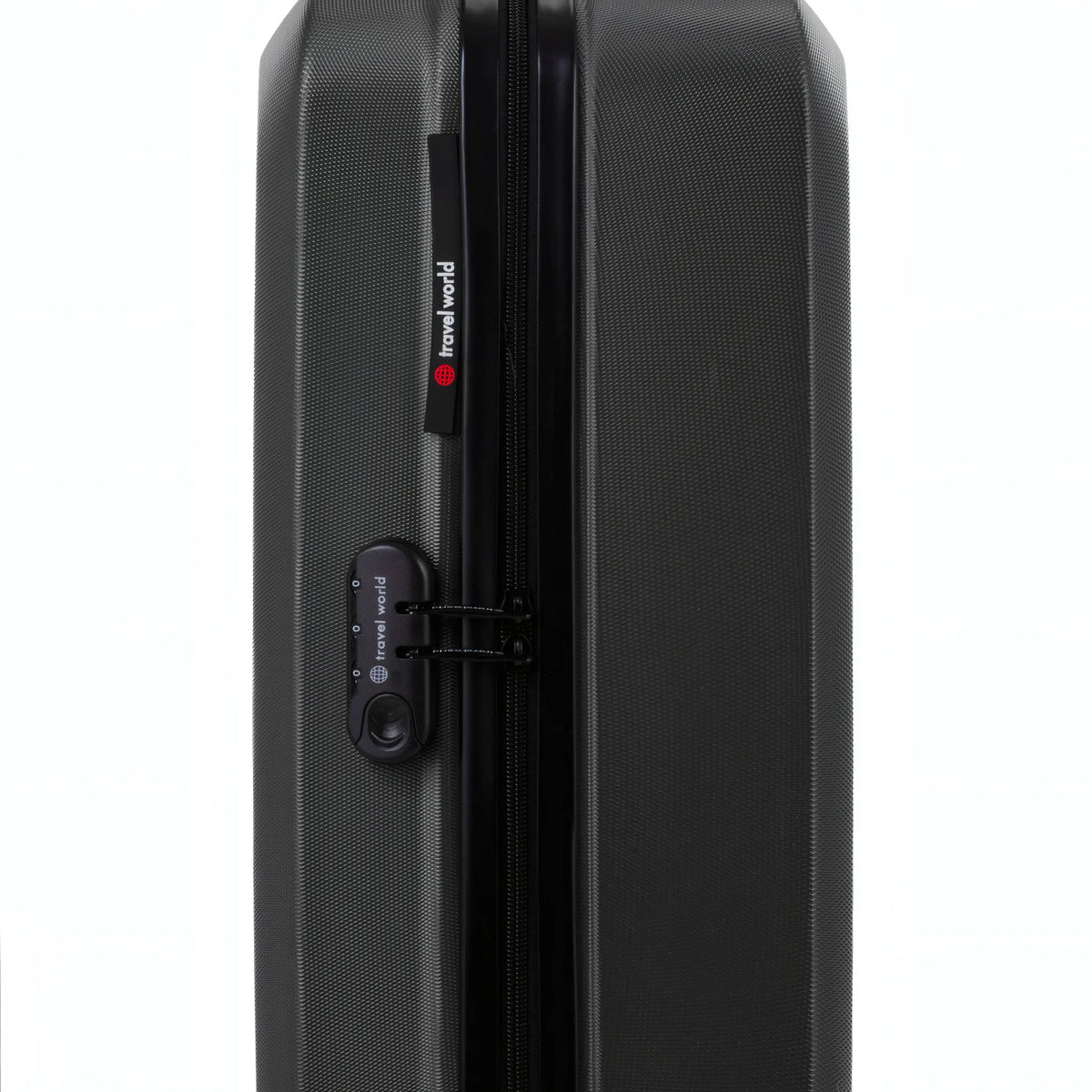 Set de 2 valises Travel World ACA Gris foncé, détail cadenas à combinaison