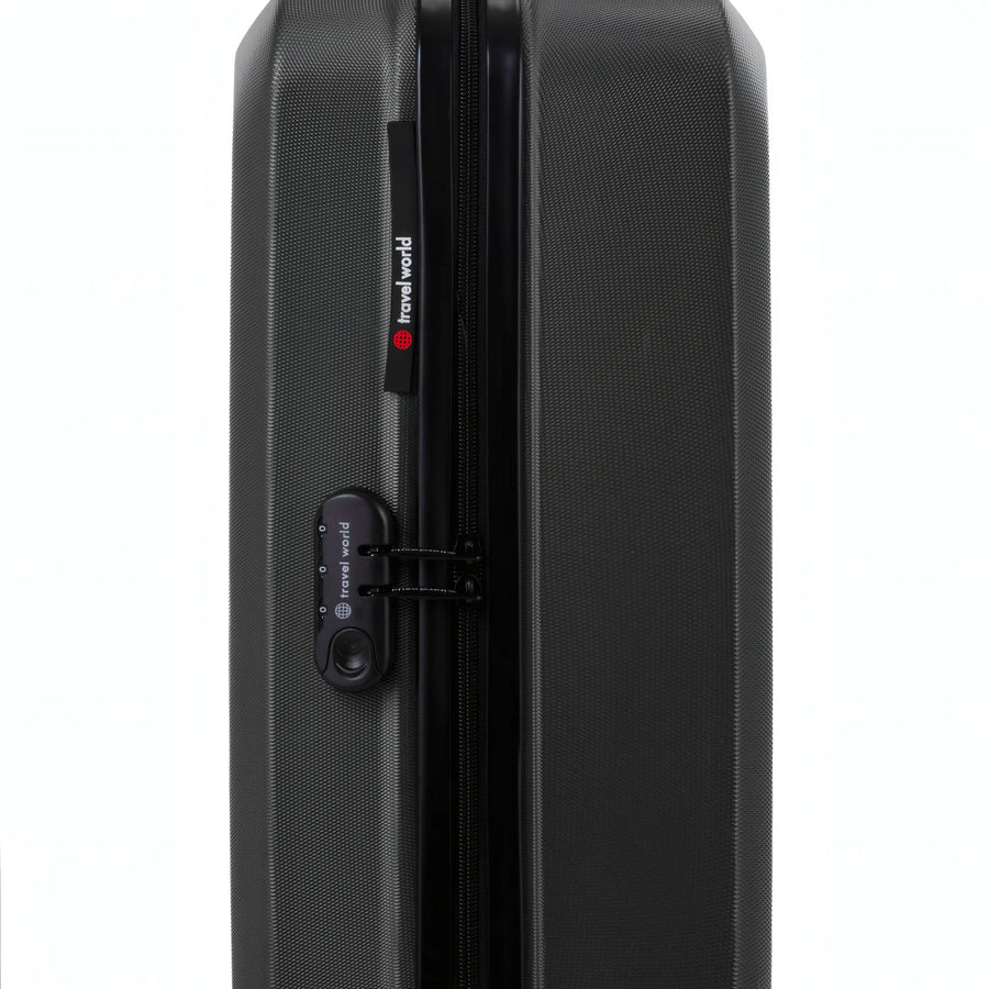 Set de 2 valises Travel World ACA Gris foncé, détail cadenas à combinaison