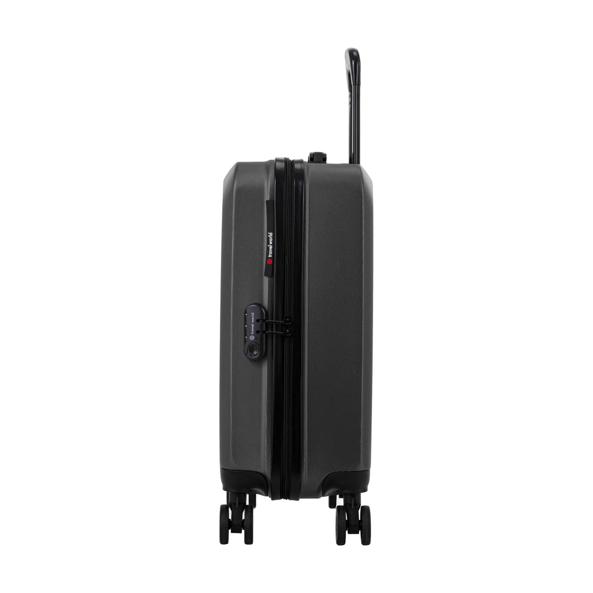 Set de 2 valises Travel World ACA Gris foncé, valise cabine S de côté