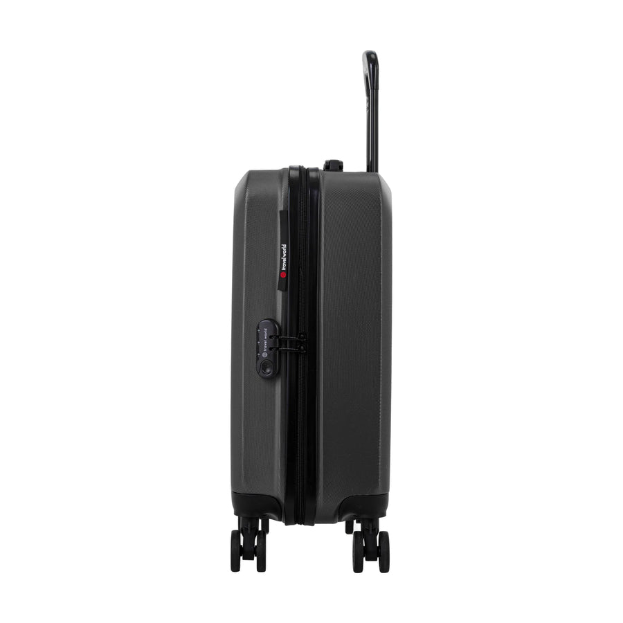 Set de 2 valises Travel World ACA Gris foncé, valise cabine S de côté