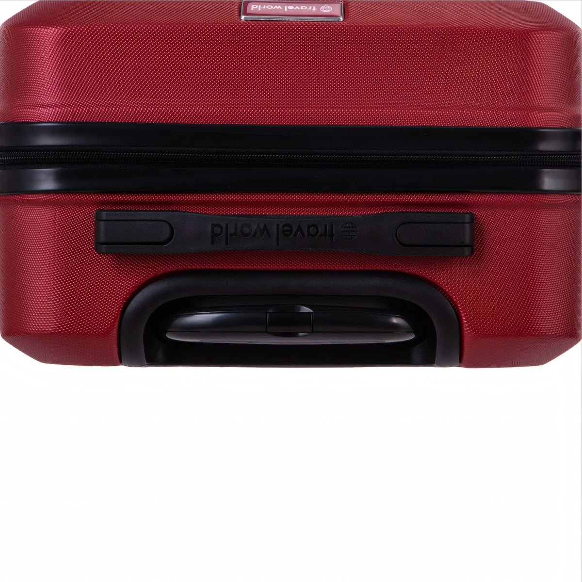 Set de 2 valises Travel World ACA Rouge foncé, détail poignée latérale et dessous