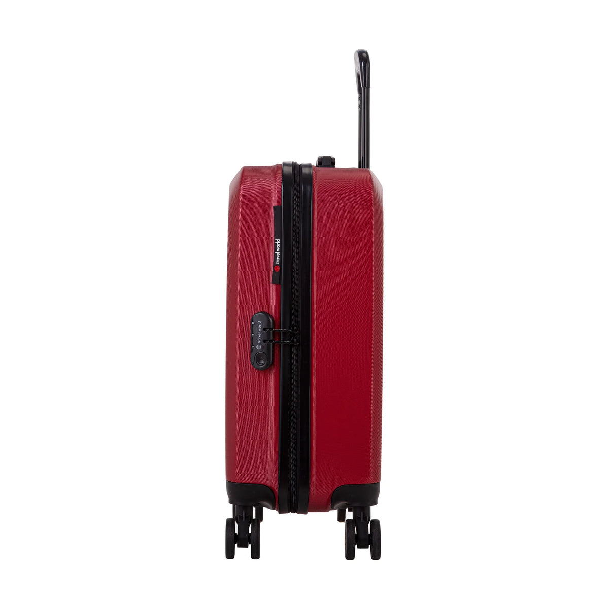 Set de 2 valises Travel World ACA Rouge foncé, valise cabine S de côté