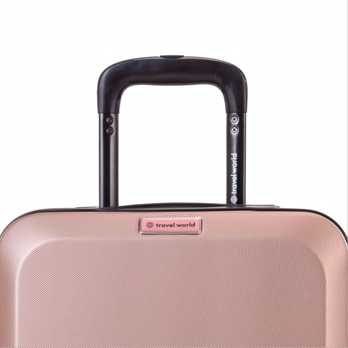 Set de 2 valises Travel World ACA Rose doré, détail poignée télescopique