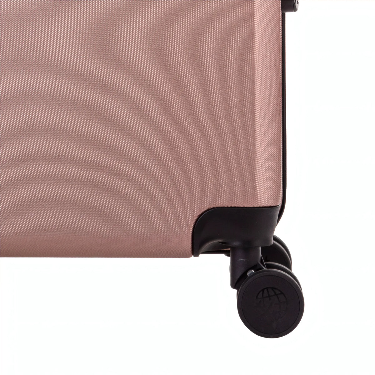 Set de 2 valises Travel World ACA Rose doré, détail roue double
