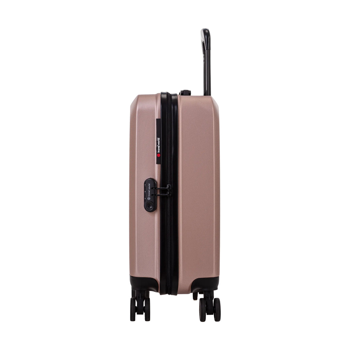 Set de 2 valises Travel World ACA Rose doré, valise cabine S de côté