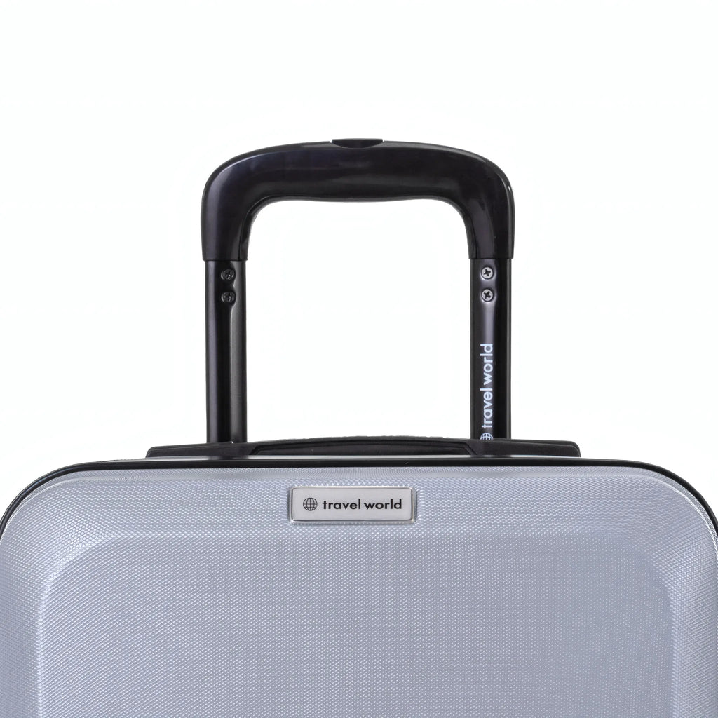 Set de 2 valises Travel World ACA Argent, détail poignée télescopique