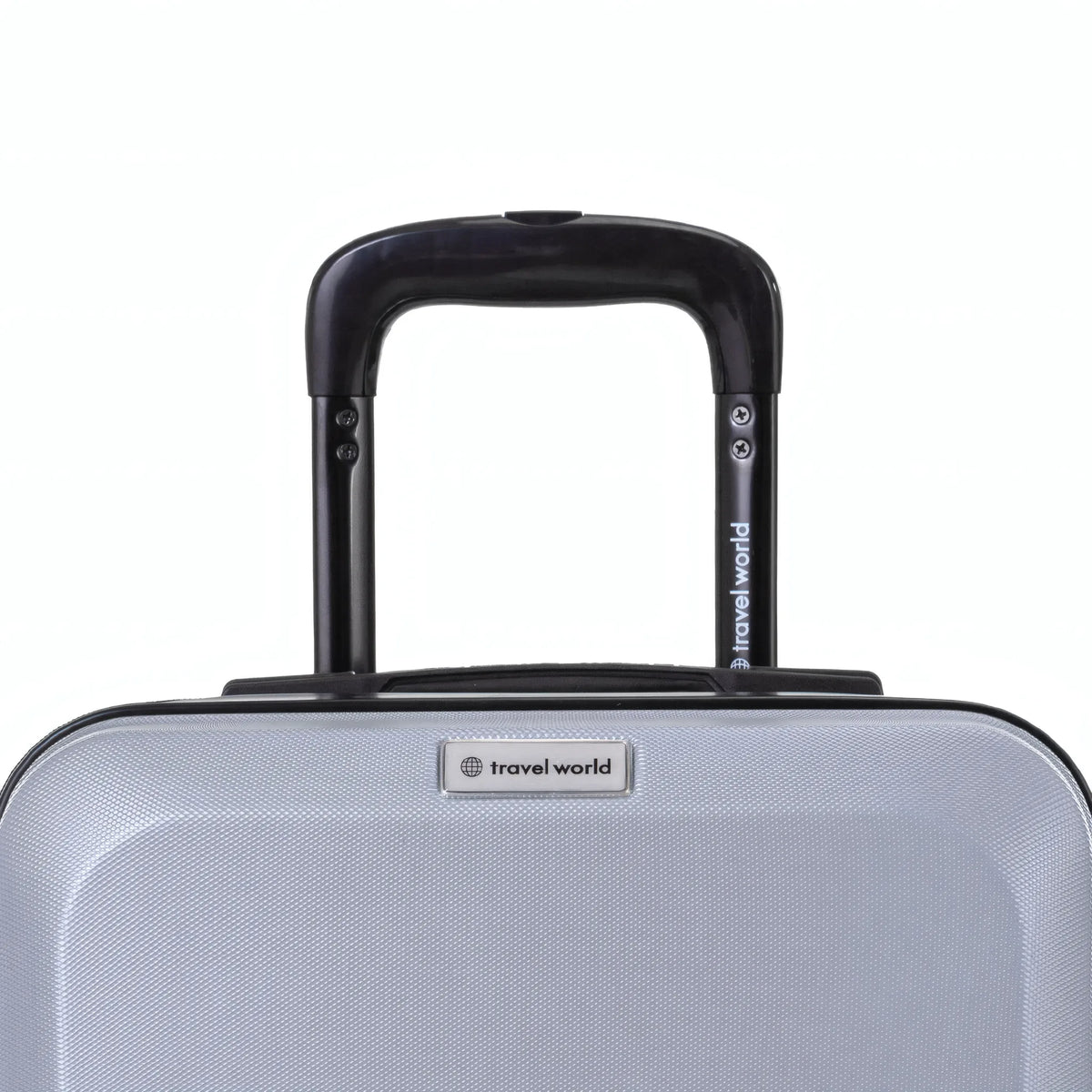 Set de 2 valises Travel World ACA Argent, détail poignée télescopique