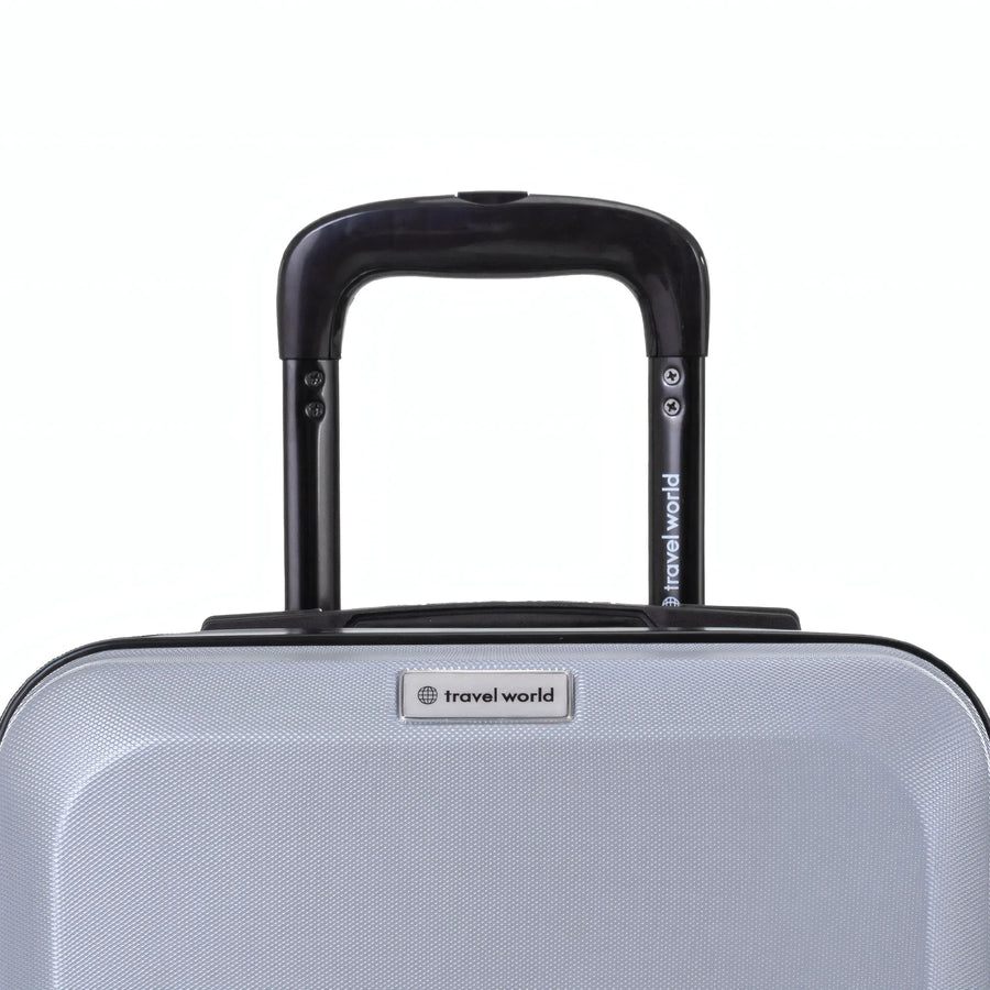 Set de 2 valises Travel World ACA Argent, détail poignée télescopique