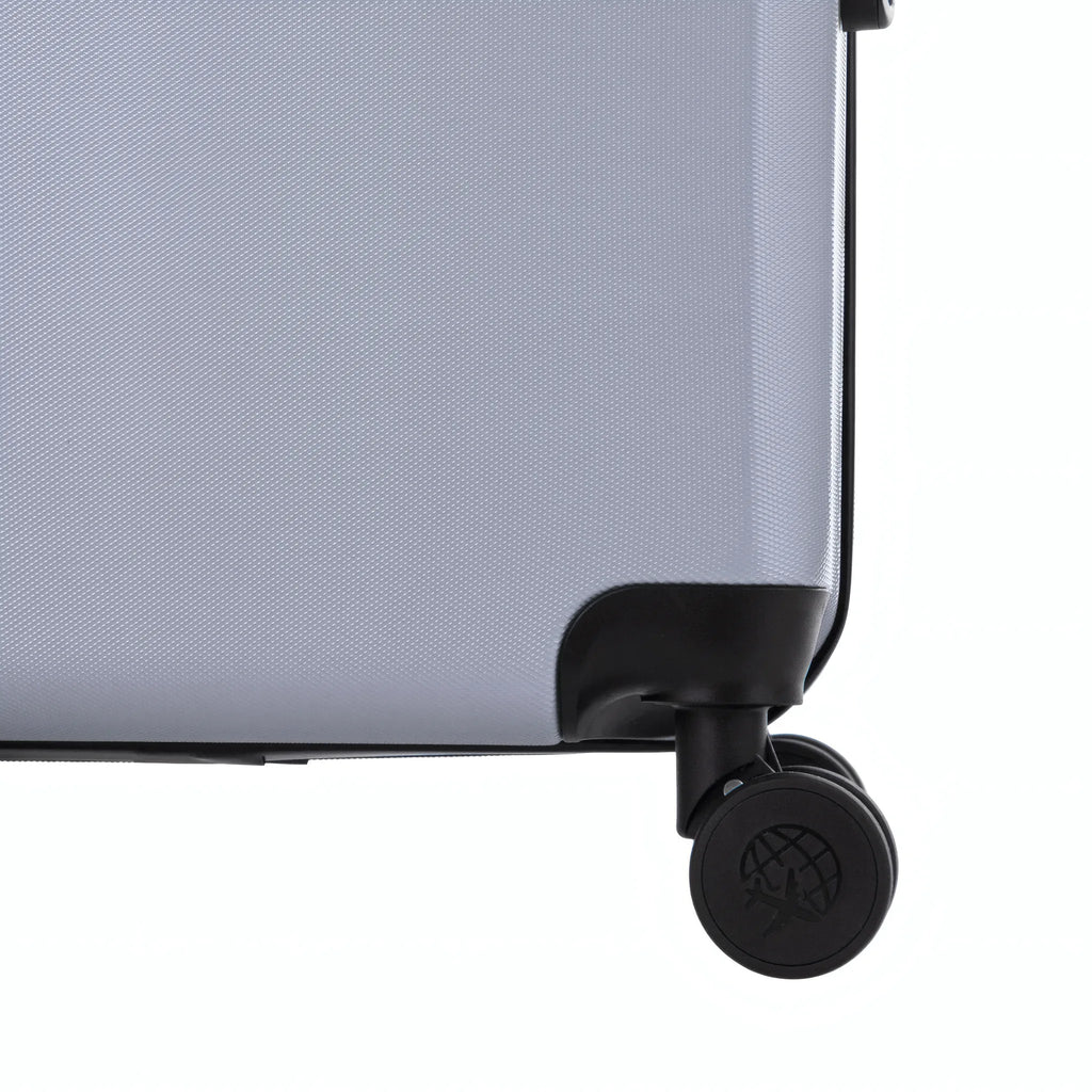 Set de 2 valises Travel World ACA Argent, détail roue double