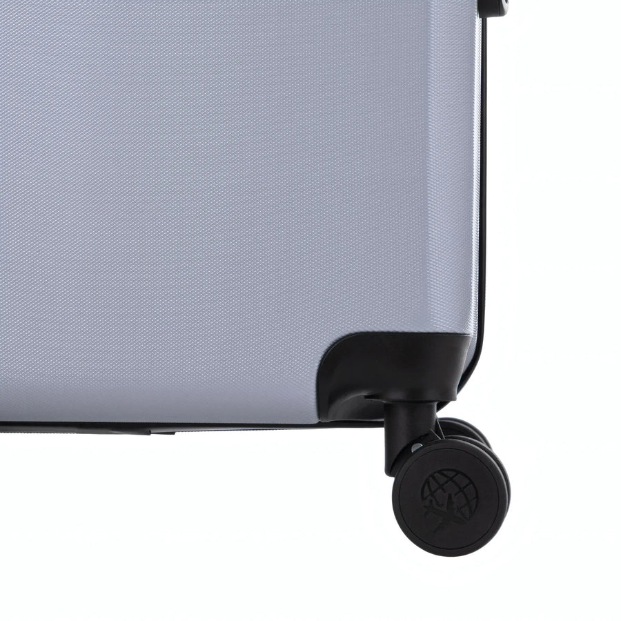 Set de 2 valises Travel World ACA Argent, détail roue double