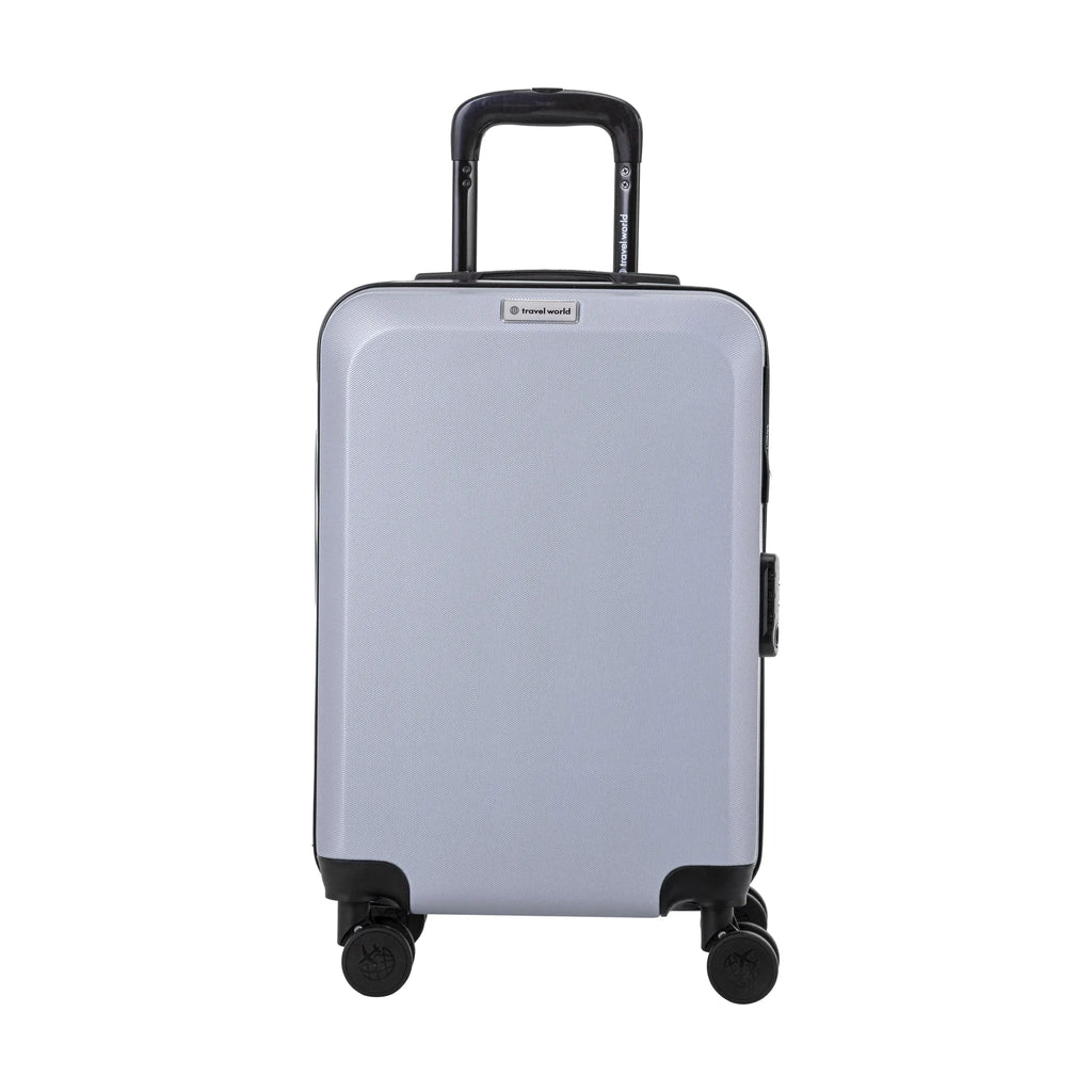 Set de 2 valises Travel World ACA Argent, valise cabine S de face