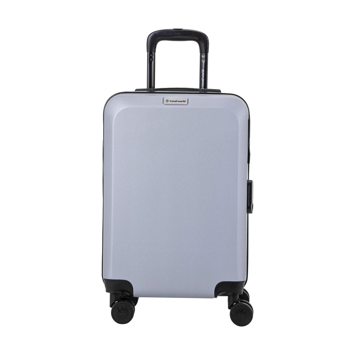 Set de 2 valises Travel World ACA Argent, valise cabine S de face