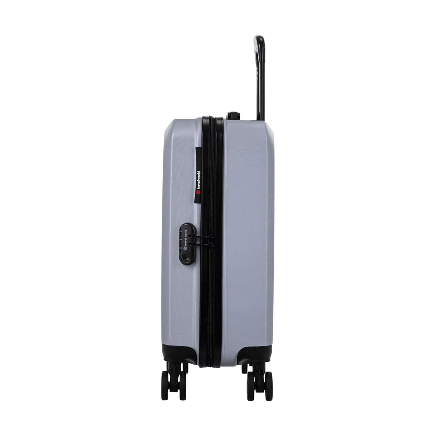 Set de 2 valises Travel World ACA Argent, valise cabine S de côté